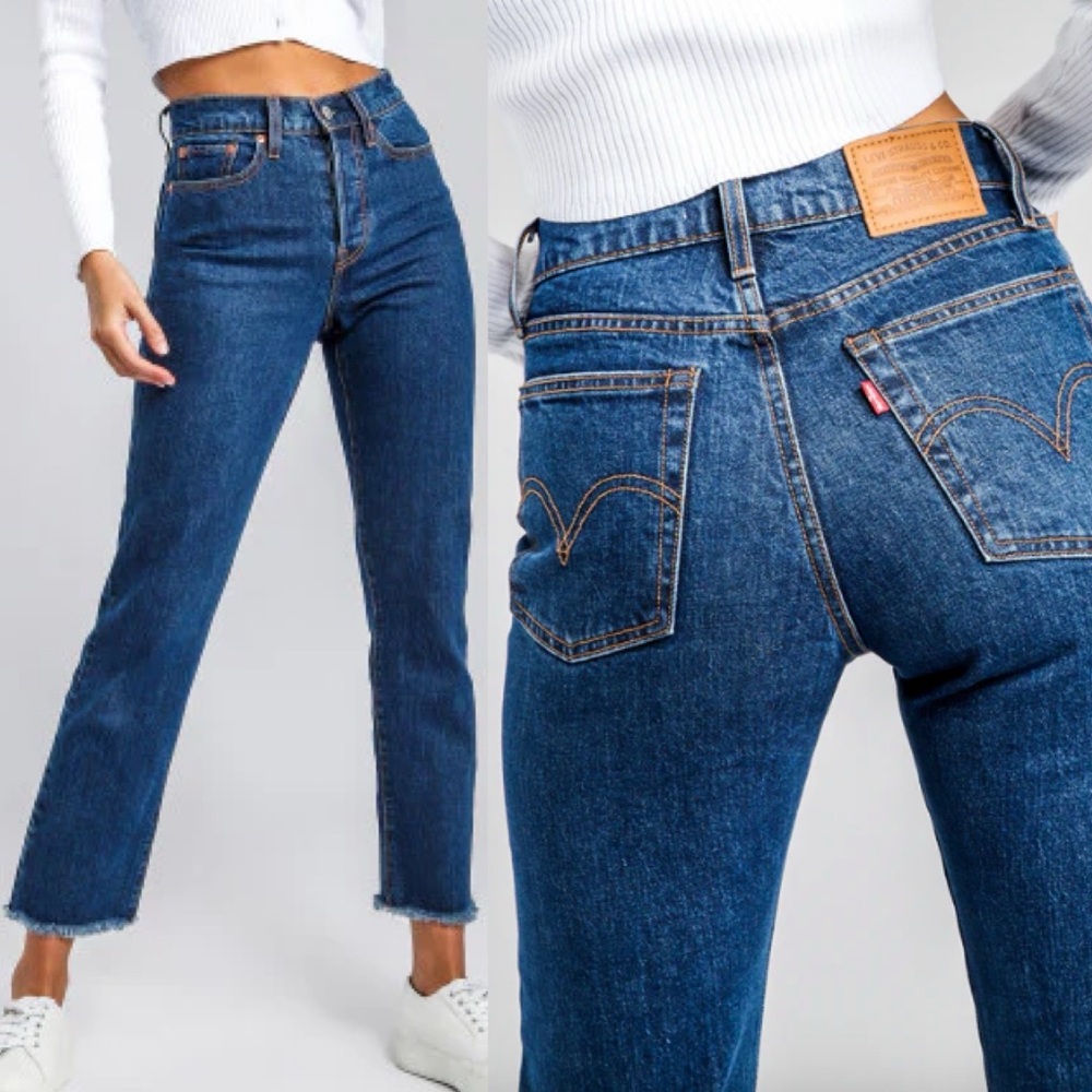 Levis Wedgie Straight Premium Fit Jean Below The Belt Medium Blue Size 31x26